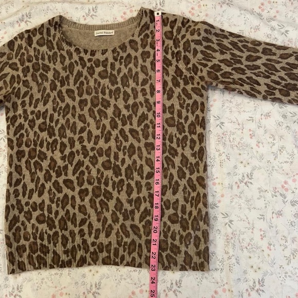 Journal Standard Japanese Wool Angora Leopard Print Crewneck Knit Sweater Fuzzy - Picture 7 of 8